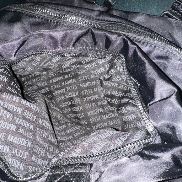 Steve Madden Black Logo Lined Tote - Picture 5 of 8